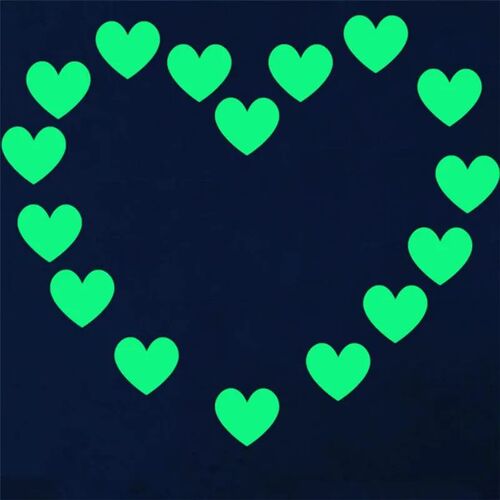 40 Pcs/pack Luminous Heart Wall ers High Quality Fluorescent