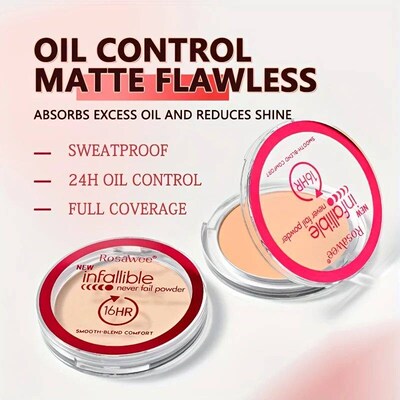 Matte Pressed Powder Foundation Full verage 16 Hour Longwear