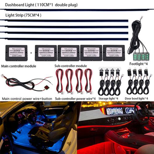 18 in 1 Ambient Light For Car Interior 64 Color Breathe Dash