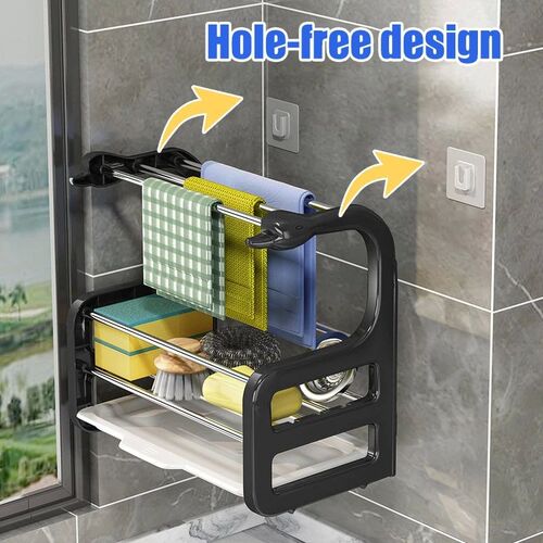 Punch Free Kitchen Shelf Wall Hanging Counter Top Organizer