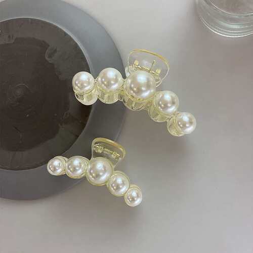 Pearl hairpin super fairy back head plate hair girl ch clip
