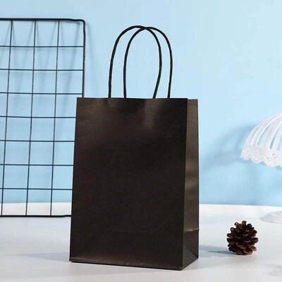 10PCS Colored Kraft Paper Bags Hand-held Paper Bags Rectangu