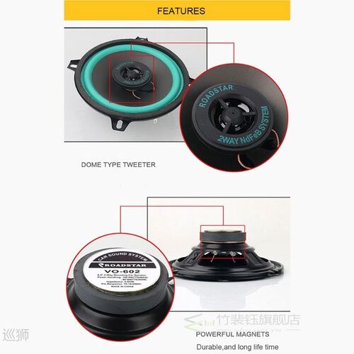 1pc 6.5 Inch 160W Universal Car HiFi Coaxial Speaker Vehicle