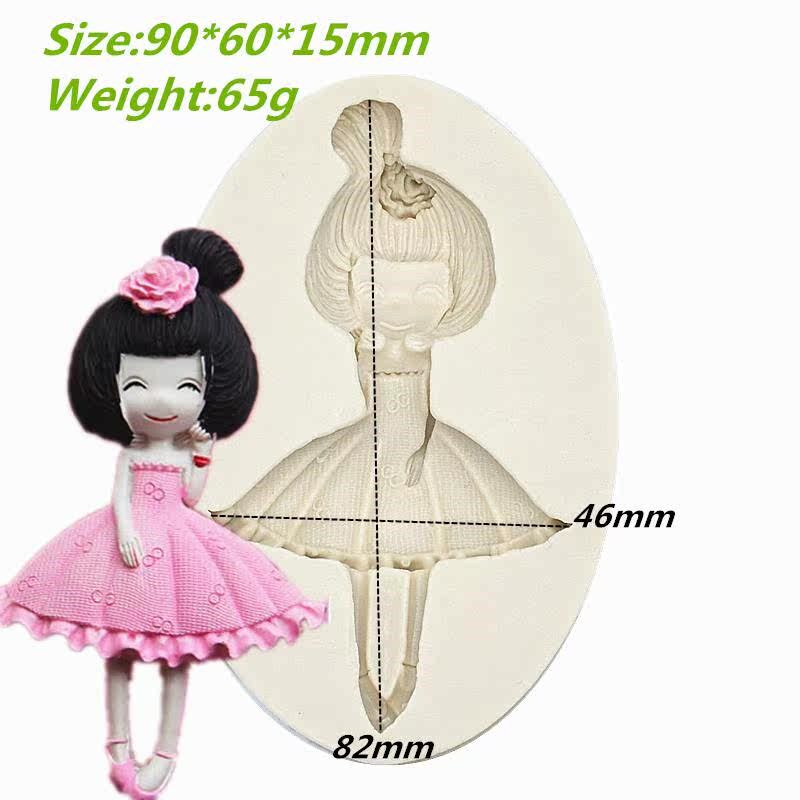 Cute Beautiful Girl Silicone Mold Resin DIY Cake Pastry Fond