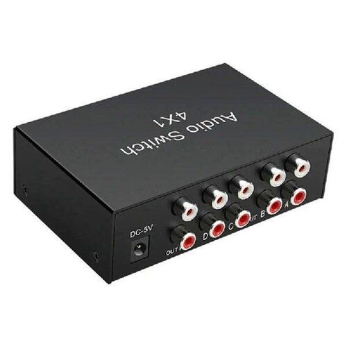 A73E-4 Way L/R Stereo Audio Switch 4 In 1 Out RCA Audio
