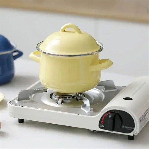 1.5L Enamel Pot with Lid Milk Pot Baby Food Supplement