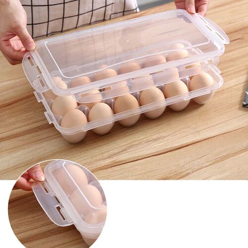 10/18 Grid Egg Storage Box Egg Tray with Lid Kitchen Refrige