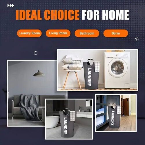 Large Waterproof Laundry Basket Foldable, Contemporary Round