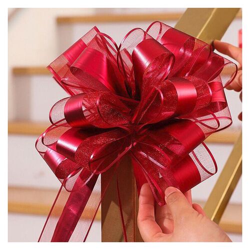 10PCS Snow Yarn Pull Bow Ribbon Big Car Bow for Cars