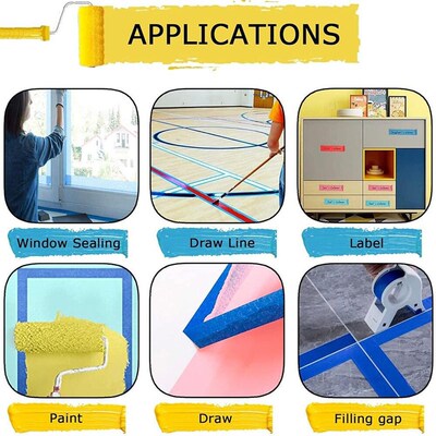 Blue Painters Tape Temperature Resistance Multi Size Clean