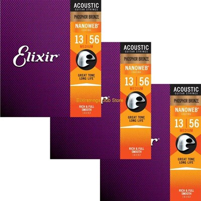 3 Sets Elixir Nanoweb Coating ANTI-RUST Phosphor Bronze Acou