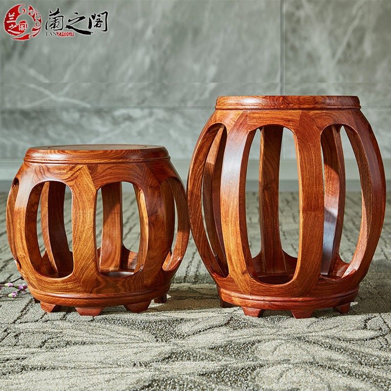 兰之阁 红木古凳 绣凳 实木鼓墩/绣墩 仿古圆凳 花梨木中式家具,住宅家具,红木椅凳,淘宝优惠券,粉丝福利购,淘宝优惠卷