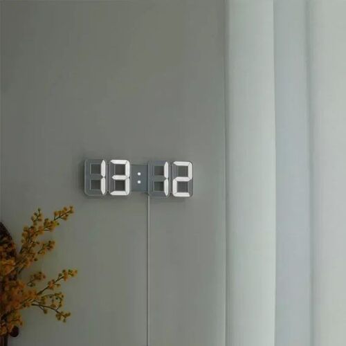 3D LEDs Digital Clock for Bedroom Wall Decoration Glowing Ni
