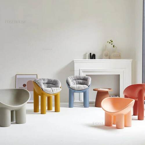Nordic Plastic Living Room Chairs Homestay Single Sofa Chair