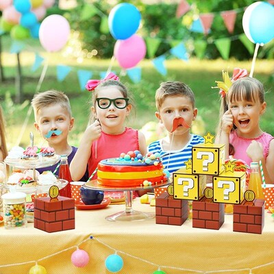 6Pcs Question Blocks Gift Box Kids Video Game Theme Birthday
