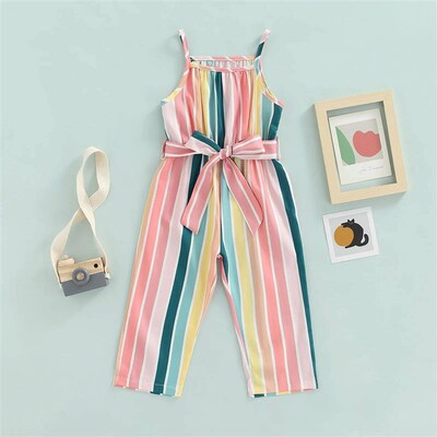 2024 New Kids Girls Stripe Romper Jumpsuits Baby Clothes Sle