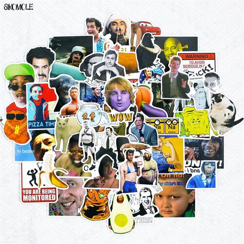 50pcs Classic Meme Stickers DIY Fridge Guitar Laptop Motorcy