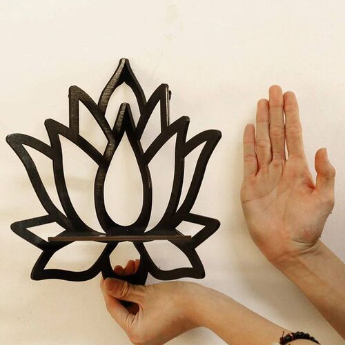 Wooden Lotus Hollow Decorative Rack Aromatherapy Organiser E