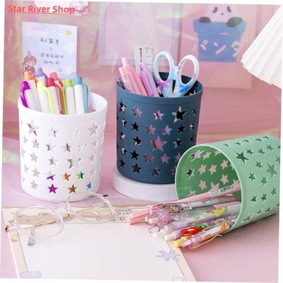 Creative Hollow Stars Pen Pencil Pot Holder Brush Storage Co