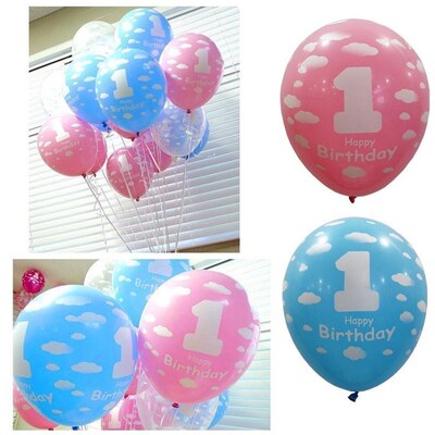 20PCS Hot Sales 1st Birthday Latex Foil Balloon For Baby Bir