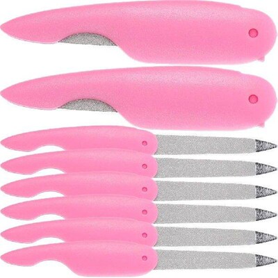 8 Pcs Folding Nail File Curved Files Bulk Buffer Finger
