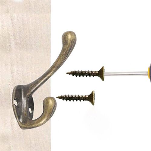 10/20Pcs Coat Hooks Wall Mounted Heavy Duty Dual Coat Rack B