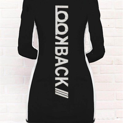 Dresses for Women Zipper V Neck Long Sleeve Mini Dress Sprin