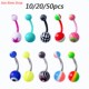 Colorful Bar 50pcs Ring Belly Ball Stud Navel Acrylic