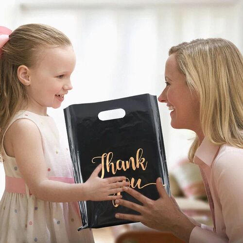 Thank You Packaging Bags for Small Business 38cm Plastic Gif