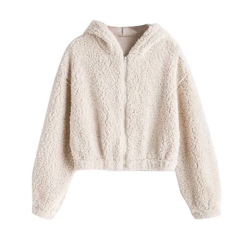 Fashion Women Solid Zipper Pullover Autumn Long Sleeve Plush