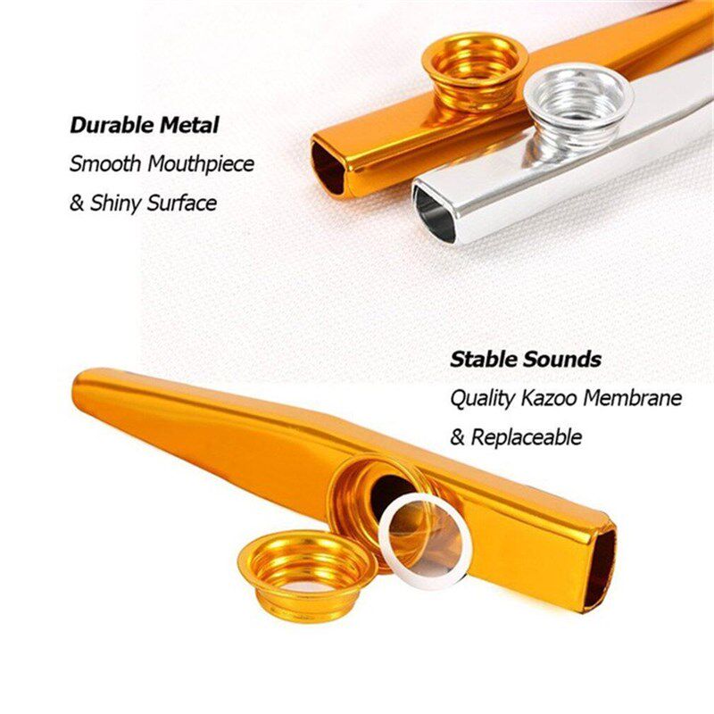 Metal Kazoos Musical Instruments Flutes Diaphragm Mouth Kazo - 实物图