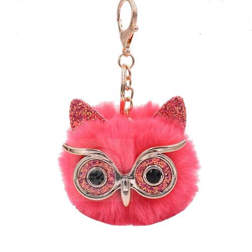 。Bag pendant fur car pendant Gretel owl Pluh key chain imit