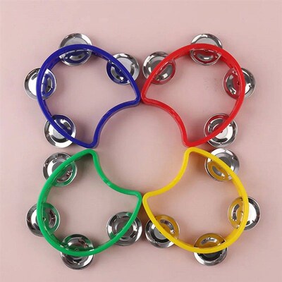 1pc Plastic Percussion Tambourine for Adults Hand Tambourine