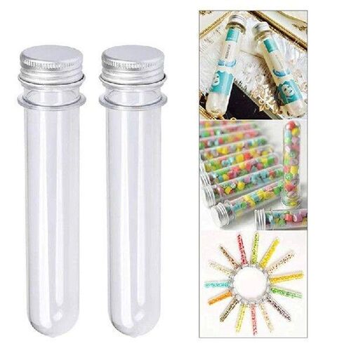 60 PCS 40ML Plastic Test Tubes With Screw Caps Reusable
