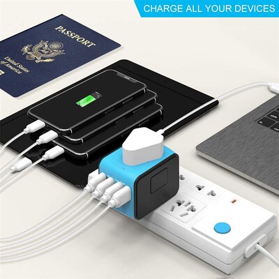International Universal Travel Adapter 3 USB &Type-C Outlet