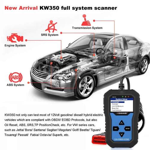 Best quality KONNWEI KW350 OBD2 Code Scanner for Car VAG wit