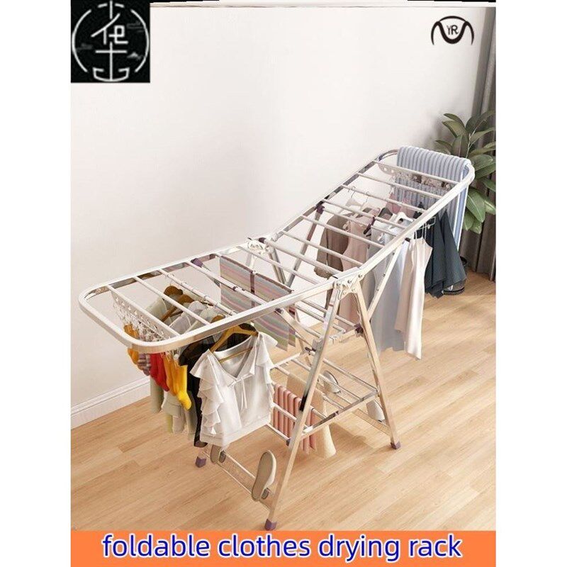 clothes hanger laundry rack foldable clothes drying rack衣架 - 实物图