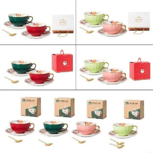 Unique Ceramic Coffee Cups with Saucers Portable Mugs