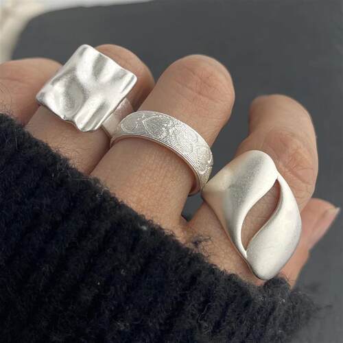 Sterling Silver Rings for Women Couple Minimalist Handmade