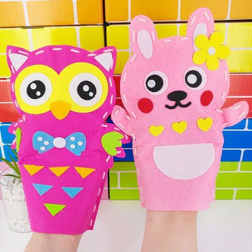 4 Pcs/set Cartoon DIY Sewing Kit Kids Felt Toys on Hand Pupp
