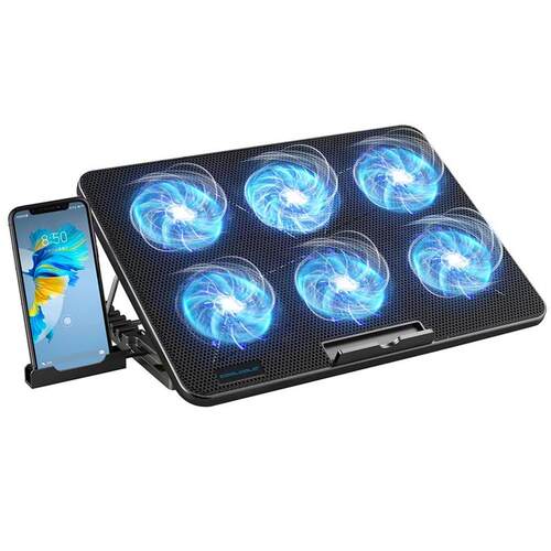 Coolcold 15.6-17.3inch Laptop Cooling Pad with 6 Quiet Fans,