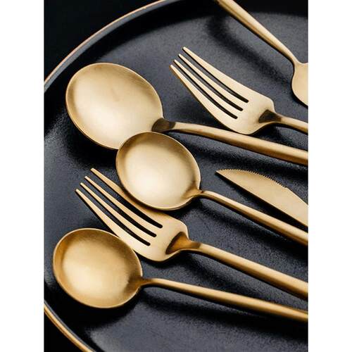 24pcs Dinnerware Set Stainless Steel Tableware Set Knife For