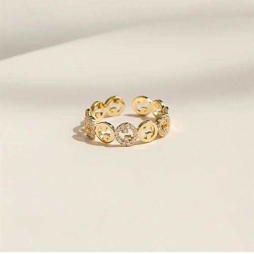 2023  Plated rendy Light Luxury Adjustable Ring Womens Nich