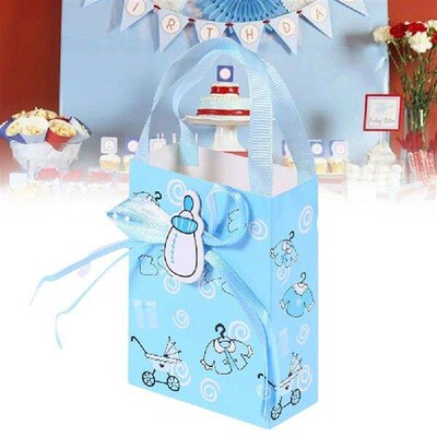 12 Pcs Paper Bags Portable Candy Bag Cartoon Pattern Gift