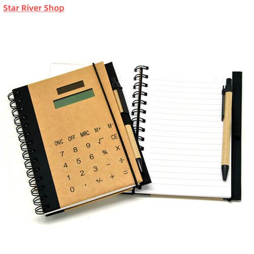 Ledger Calculator Notebook Calculator Combo with Pen Solar