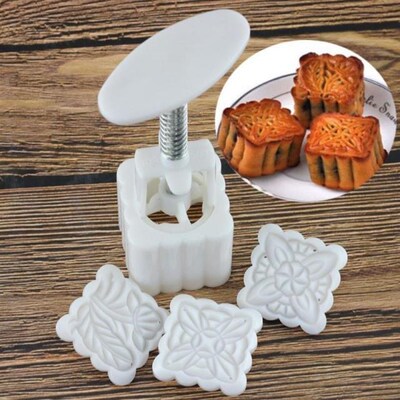 DIY Round Square Shaped Mooncake Mold 50/100g DIY Hand Press