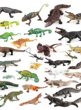 Realistic Reptile Animal Model Figurine Lizard Chameleon Cro