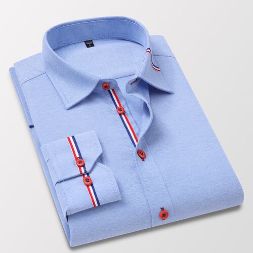 Quality Mens Long Sleeve Oxford Striped Casual Shirt Front