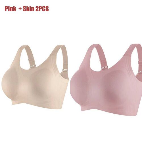 Woman Summer Laser Cut Seamless Wireless Push Up Bra Basic C