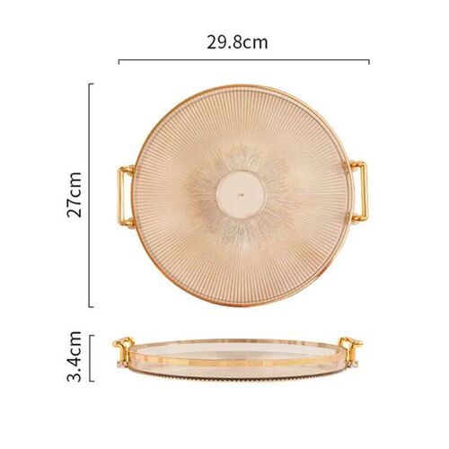 Round Storage Tray Home Living Room Coffee Table Tea Cup Sto
